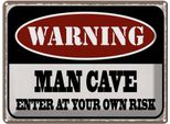 Vianmo Insegna Di Latta 30X40 Cm Warning Man Cave Enter At Your