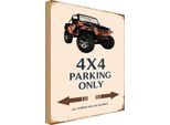 Vianmo Insegna In Legno 18X12 Cm 4X4 Parking Only GeläNderwagen