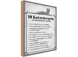 Vianmo Insegna In Legno 30X20 Cm 10 Katzenregeln Ich Bin Der Boss