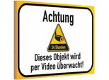 Vianmo Insegna In Legno 20X30 Cm Achtung Objekt VideoüBerwacht