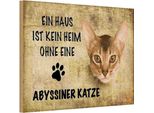 Vianmo Insegna In Legno 12X18 Cm Abyssiner Katze Ohne Kein Heim