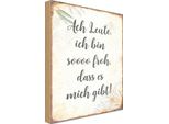 Vianmo Insegna In Legno 18X12 Cm Ach Leute Ich Bin Soo Froh