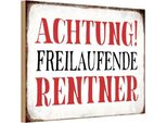 Vianmo Insegna In Legno 20X30 Cm Achtung Freilaufende Rentner