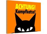 Vianmo Insegna In Legno 12X18 Cm Achtung Kampfkatze Katze