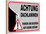 Vianmo Insegna In Legno 20X30 Cm Achtung Dachlawinen Gefahr