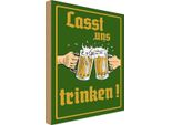 Vianmo Insegna In Legno 30X20 Cm Alkohol Bier Lasst Uns Trinken GläSer