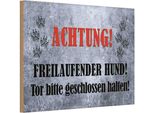 Vianmo Insegna In Legno 20X30 Cm Achtung Freilaufender Hund