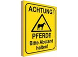 Vianmo Insegna In Legno 18X12 Cm Achtung Pferde Abstand Halten