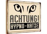 Vianmo Insegna In Legno 20X30 Cm Achtung Hypno-Katze