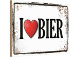 Vianmo Insegna In Legno 12X18 Cm Alkohol I Love Bier