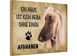 Vianmo Insegna In Legno 20X30 Cm Afghanen Hund Ohne Kein Heim