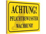 Vianmo Insegna In Legno 12X18 Cm Achtung Wachhund Pflichtbewusst