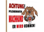 Vianmo Insegna In Legno 12X18 Cm Achtung PflichtbewußTer Hund