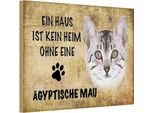 Vianmo Insegna In Legno 20X30 Cm ÄGyptische Mau Katze