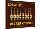 Vianmo Insegna In Legno 20X30 Cm Alkohol Sozial Ist Wer Bier Mitbringt