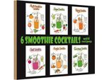 Vianmo Insegna In Legno 20X30 Cm Alkohol 6 Smoothie Cocktails