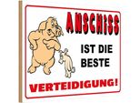 Vianmo Insegna In Legno 12X18 Cm Anschiss Ist Beste Verteidigung