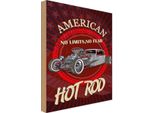 Vianmo Insegna In Legno 18X12 Cm American Hot Rod Auto No Limits No Fear