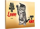 Vianmo Insegna In Legno 20X30 Cm All You Need Is Love And A Cat