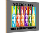 Vianmo Insegna In Legno 20X30 Cm Alkohol Sozial Ist Wer Bier Mitbringt