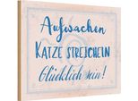 Vianmo Insegna In Legno 12X18 Cm Aufwachen Katze Streicheln