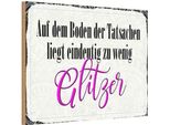 Vianmo Insegna In Legno 12X18 Cm Auf Dem Boden Zu Wenig Glitzer