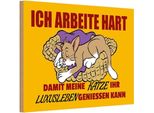 Vianmo Insegna In Legno 12X18 Cm Arbeite Damit Katze Luxusleben Hat