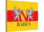 Vianmo Insegna In Legno 20X30 Cm Bandiera Baden Wappen