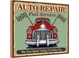 Vianmo Insegna In Legno 20X30 Cm Auto Repair Full Service