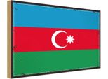 Vianmo Insegna In Legno 12X18 Cm Bandiera Aserbaidschan Azerbaijan