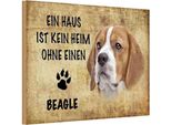 Vianmo Insegna In Legno 20X30 Cm Beagle Hund Ohne Kein Heim