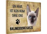 Vianmo Insegna In Legno 12X18 Cm Balinesische Katze