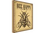 Vianmo Insegna In Legno 30X20 Cm Bee Happy Biene Honig Imkerei