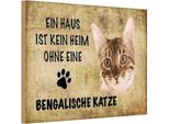 Vianmo Insegna In Legno 12X18 Cm Bengalische Katze