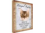 Vianmo Insegna In Legno 18X12 Cm Bengal Katze