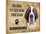 Vianmo Insegna In Legno 12X18 Cm Bernhardiner Hund Ohne Kein Heim