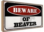 Vianmo Insegna In Legno 12X18 Cm Bewahre Of Beaver