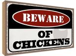 Vianmo Insegna In Legno 12X18 Cm Bewahre Of Chickens