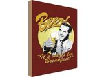 Vianmo Insegna In Legno 18X12 Cm Bier Beer It´S Whats For Breakfast