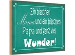 Vianmo Insegna In Legno 12X18 Cm Bisschen Mama Papa Viel Wunder