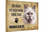 Vianmo Insegna In Legno 20X30 Cm Birma Katze Ohne Kein Heim