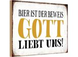 Vianmo Insegna In Legno 20X30 Cm Bier Ist Beweis Gott Liebt Uns
