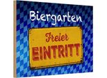 Vianmo Insegna In Legno 12X18 Cm Biergarten Freier Eintritt