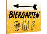 Vianmo Insegna In Legno 20X30 Cm Biergarten Links Bier