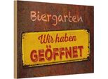 Vianmo Insegna In Legno 12X18 Cm Biergarten Wir Haben GeöFfnet