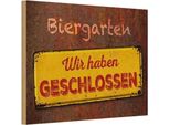 Vianmo Insegna In Legno 12X18 Cm Biergarten Wir Haben Geschlossen