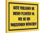 Vianmo Insegna In Legno 12X18 Cm Bitte Verlassen Sie Planeten
