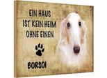 Vianmo Insegna In Legno 12X18 Cm Borsoi Hund Ohne Kein Heim