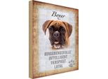 Vianmo Insegna In Legno 18X12 Cm Boxer Hund Intelligent