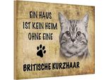 Vianmo Insegna In Legno 20X30 Cm Britische Kurzhaar Katze